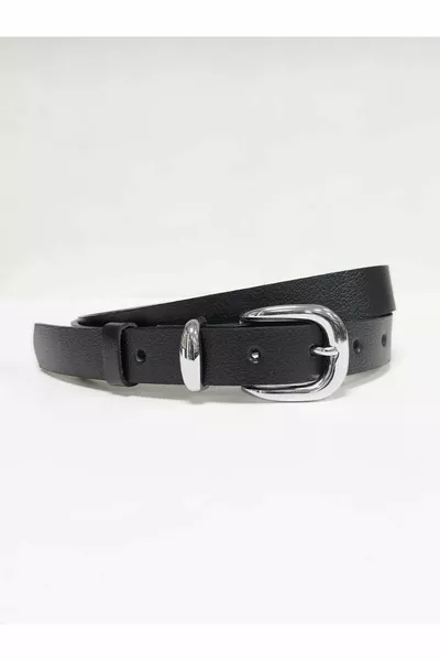 Ceinture femme % cuir véritable boucle argentée