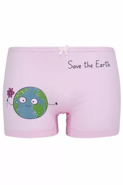 Girls 5 Pack Colorful Boxer - Cute Planets -