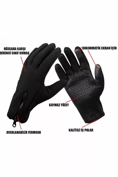 Rutschfeste, winddichte, Touchscreen-fähige Sport-Winterhandschuhe