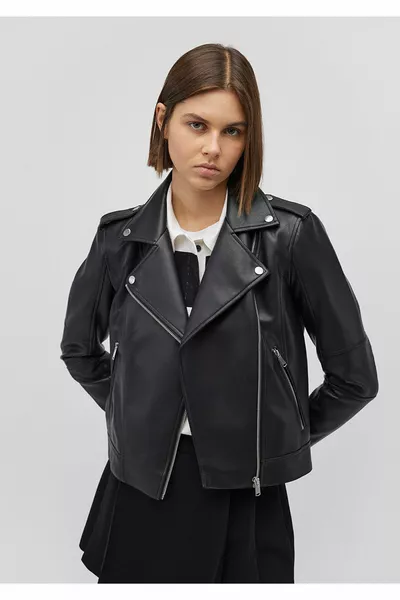 Байкерский воротник Siya Куртка из искусственной кожи Slim Fit / Slim Fit 