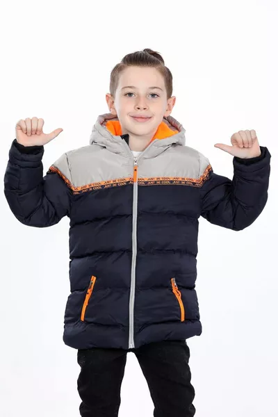Cappotto interno in pile da ragazzo idrorepellente blu navy