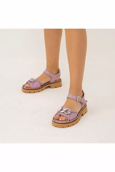 نسائي صنادل جلدية كاجوال Bn Sndlt 