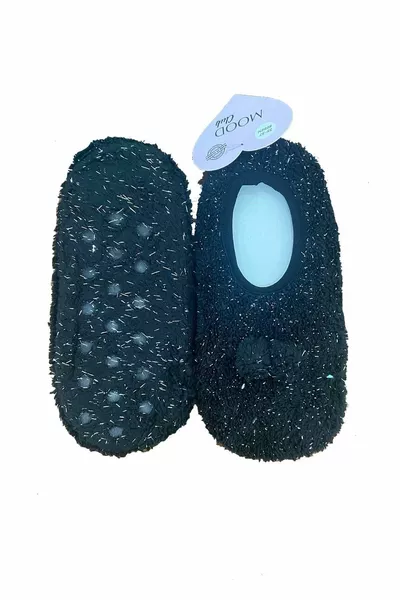 Women's Ballet Flats -  Black Glitter