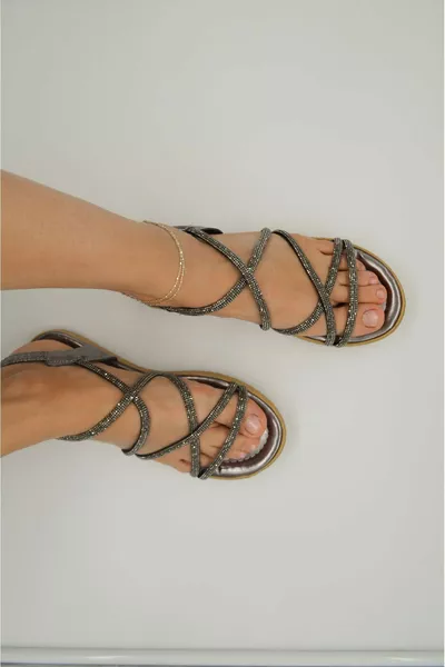 صنادل نسائية مطاط بالحجر صنادل صيفية 