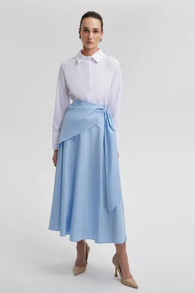 POPLIN SKIRT WITH BINDING DETAIL