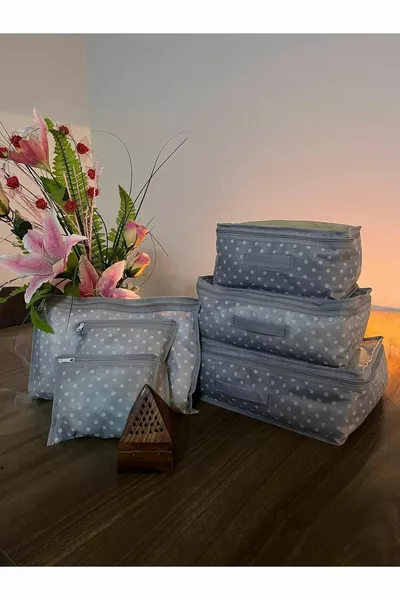 Graue Polka Dot A+ Qualität Gepäck Organizer Reisetasche