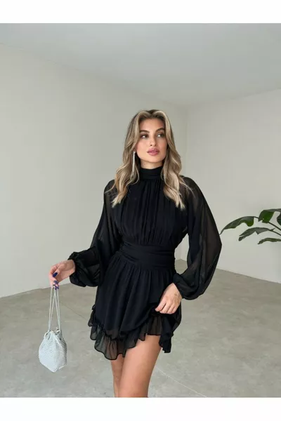 Chiffon jurk met lagen van Flouncing - 