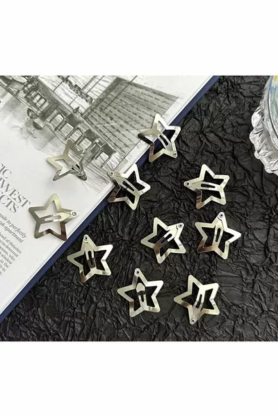  Pcs Star Snap Clasp Silver - Fermoir Star Snap Metal