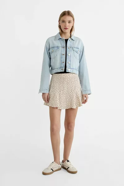 Patterned flowing shorts skirt