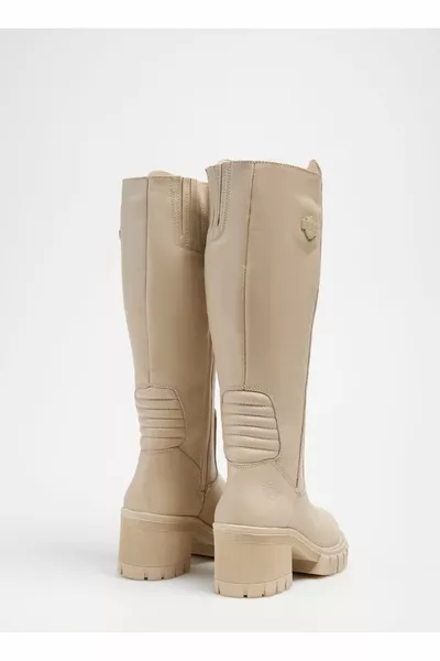 أحذية جلدية نسائية باللون البيج FORK HI