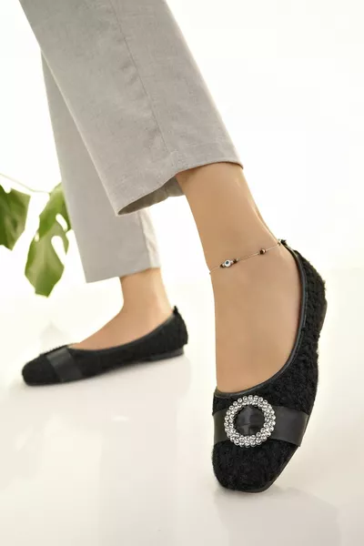 Дамски балетни равни обувки черни стилни бизнес офис ежедневни обувки