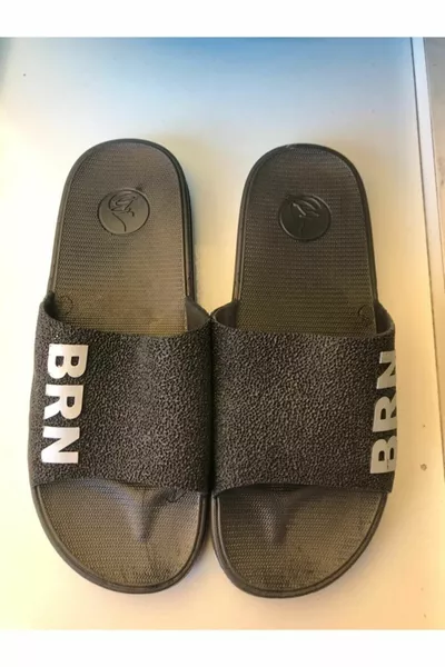 Brn  Нескользящая подошва Черные тапочки Sea Beach Тапочки для бассейна Повседневные тапочки.