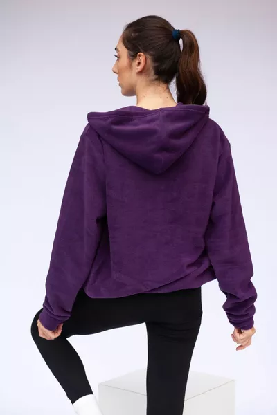 النساء الرجال بسحاب مقنعين اللون الأرجواني الصوف