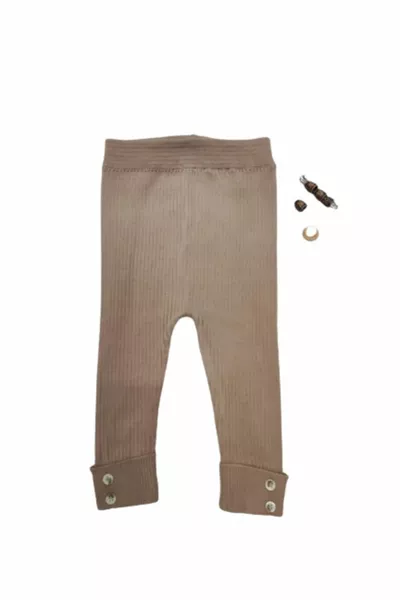 Collants en maille pour bébé côtelée à boutons