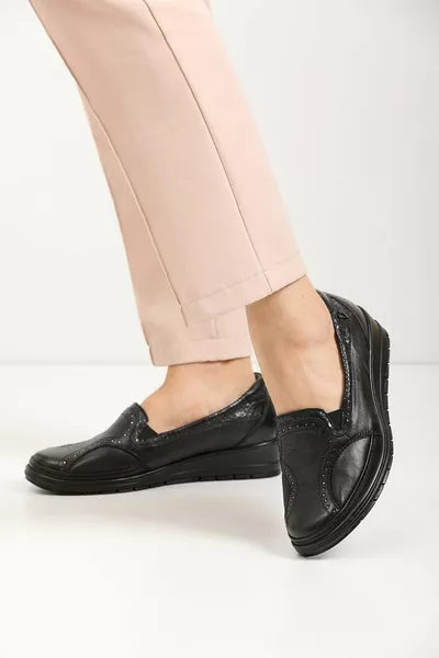 Mimosa-h Comfort Женская кожаная обувь черного цвета