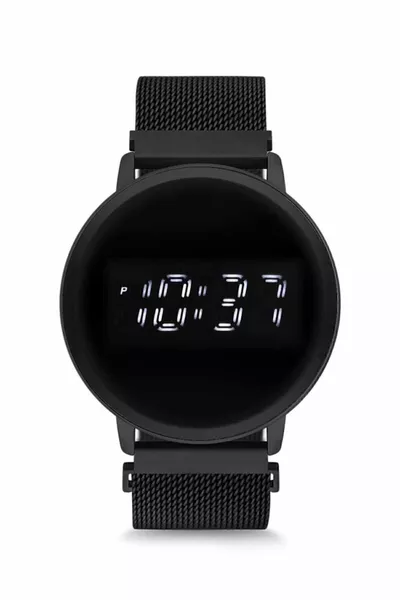 Mıknatıslı Hasır Kordon Dijital Dokunmatik Unisex Kol Saati 