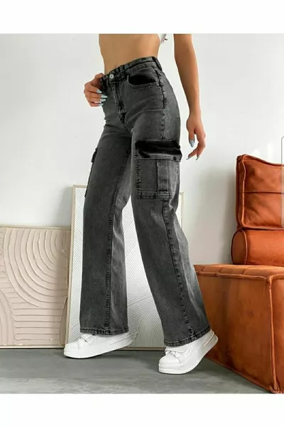 Tasca cargo in lycra da neve fumé da donna a gamba larga Palazzo