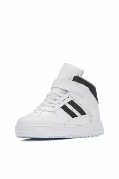 مضمونة ، عظام الحلق ، الفيلكرو ، اللون الأسود الأبيض الجري للأطفال ، المشي ، أحذية رياضية