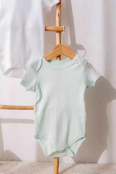 Lot de 3 % coton biologique Jacquard à manches courtes pour bébé