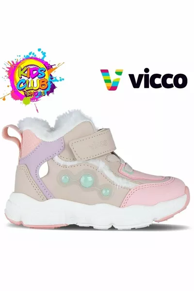 Barby Phylon Rubber Sole Orthopedic Kids Boots Powder