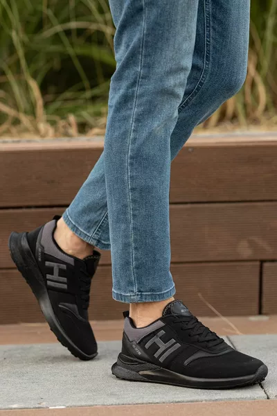 Hommes fumé décontracté léger confortable à lacets baskets flexible antidérapante semelle durable