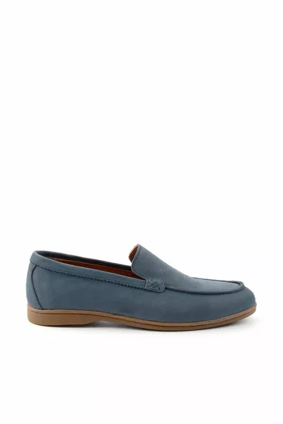 Blauwe Nubuck echt lederen heren loafer schoenen 