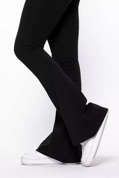 Черные трикотажные испанские колготки с высокой талией