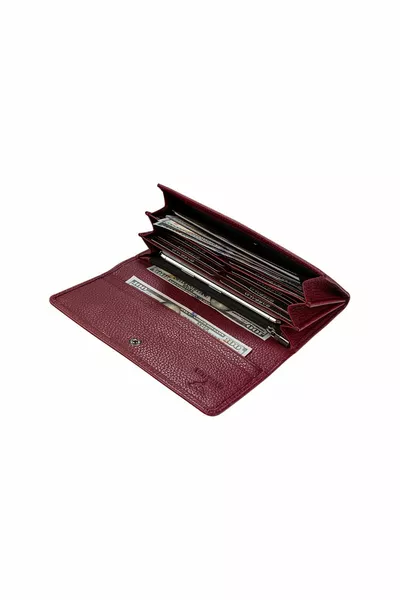 Portafoglio da donna bordeaux con scomparto per cellulare in vera pelle Angel