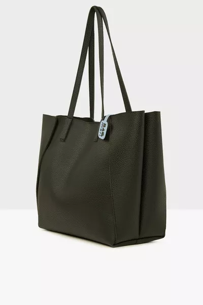 Borsa tote grande a tre scomparti da donna nera 