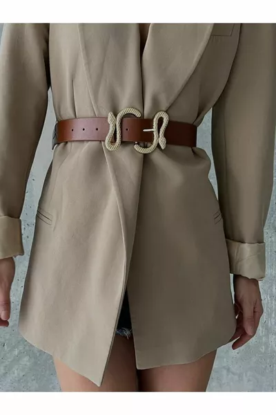 Women's Belt with Snake Buckle, Jacket Belt, Dress Belt, Shirt Belt