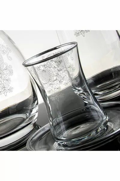  قطعة  شخص سود البلاتين الزجاج مجموعة المياه