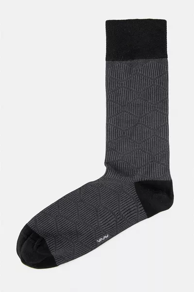 Men's Anthracite Plain/patterned 2-pack Bamboo Socket Socks 