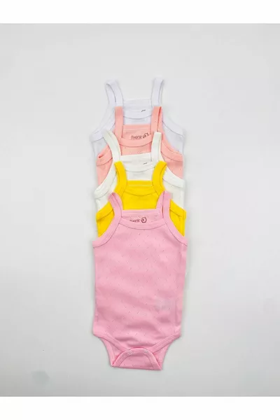 5 pièces Rope Strap Jacquard Coton Bébé Fille Débardeur Body