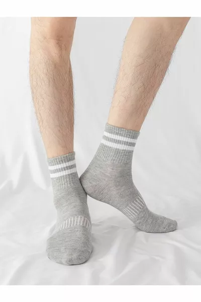 Unisex 6 Pairs Flat Black and white Tennis Socks