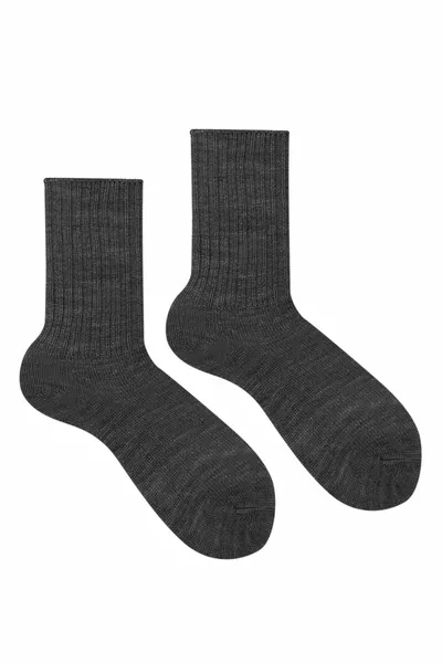 Зимни дамски вълнени чорапи за спане с цвят антрацит Soft Touch