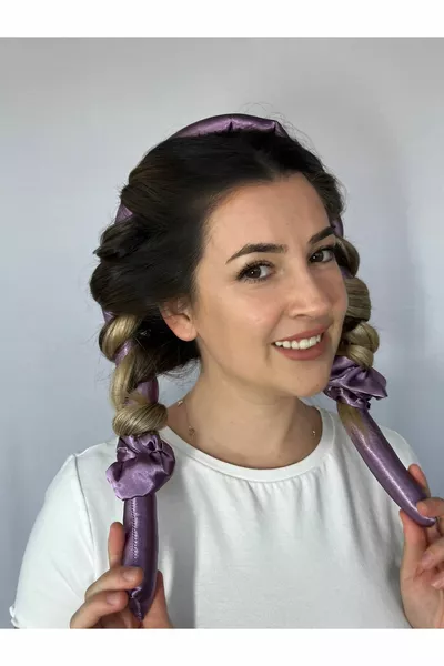 Lilas sans chaleur pinces de coiffure Saucisse de cheveux