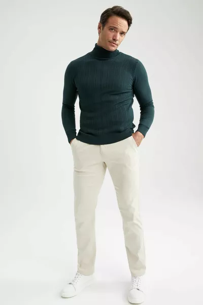 Slim Fit Dolcevita Dolcevita Maglione in maglia