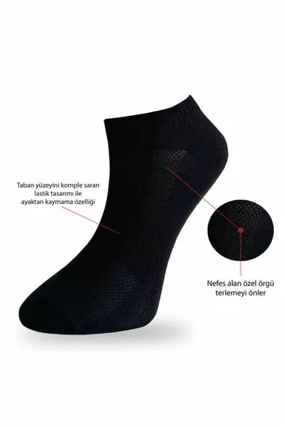 Cotton Short Socks Black  Pcs