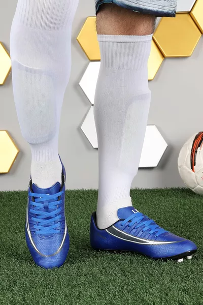 Simena Km Crampon Turf Field Men's Football Shoes Saks Blue