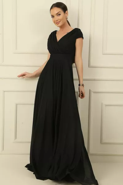 двубортный воротник с ногтевым рукавом полный круг расклешенная подкладка из шифона фатина длинное длинное платье