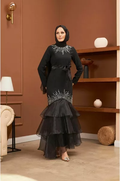 Вечерна рокля Feride - черна