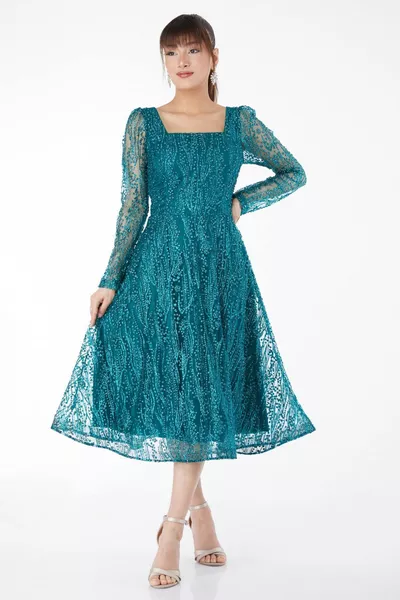 Straight Mid Manica Lunga Donna Verde Midi Elbse - 