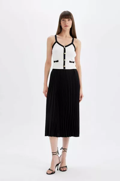 Pleated Aerobin Midi Skirt sp