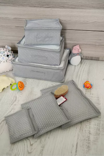 Сумка для беременных/больничных выходных из больницы, 6 предметов - горошек