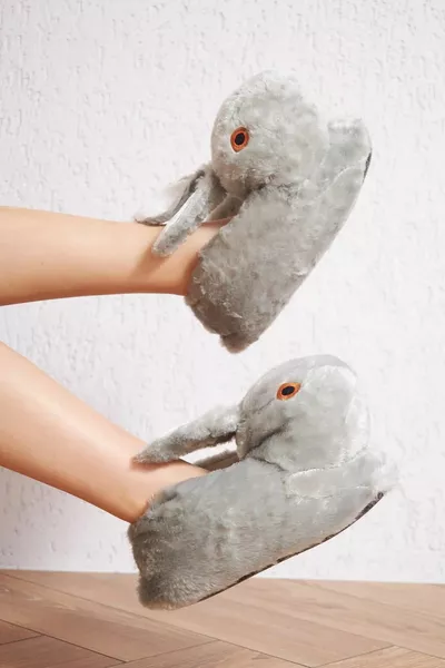 Figurine de lapin en peluche Semelle douce antidérapante et silencieuse Maison Pandufu