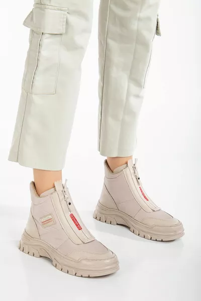 أحذية نسائية بسحاب المظلة أحذية نسائية بيج أحذية شتوية نسائية مقاومة للماء أحذية الموسم الجديد