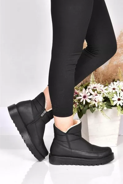  المرأة الفراء عدم الانزلاق وحيد أحذية الثلج الحرارية