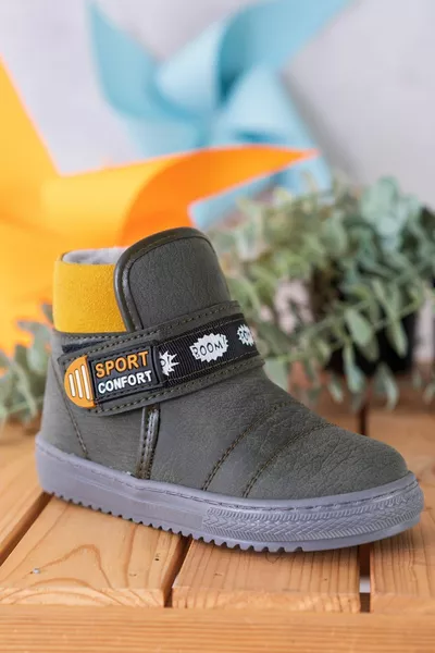 Khaki Color Pingu Brand Анатомические сапоги из искусственного меха из искусственной кожи