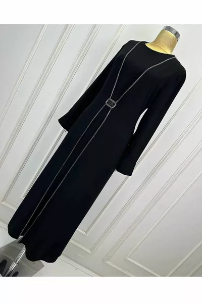  فستان قفطان مرصع بالجواهر QYS DRESS  # 