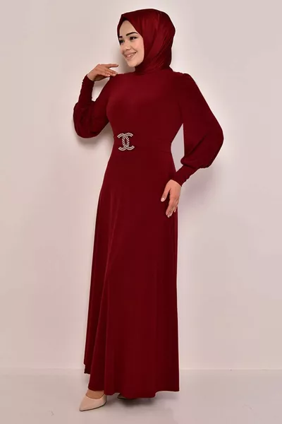 حلوى مساء اللباس مع الحجر مشبك بورجوندي